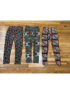 LuLaRoe WOMENS Leggings One Size OS LOT OF 3 PAIRS